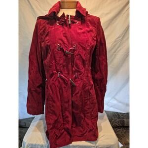 Bradley Bayou Leather Jacket Red W/hood MED